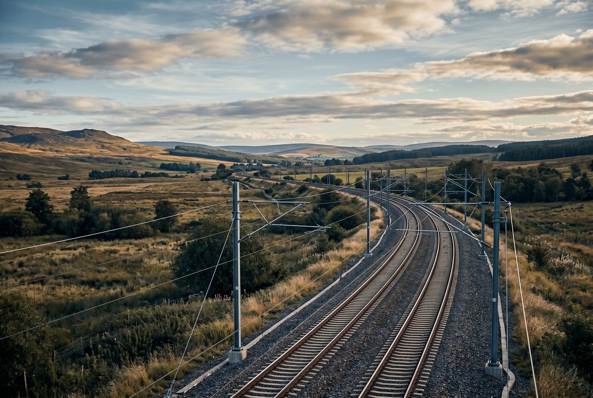 Bahngleise, die in die Ferne führen