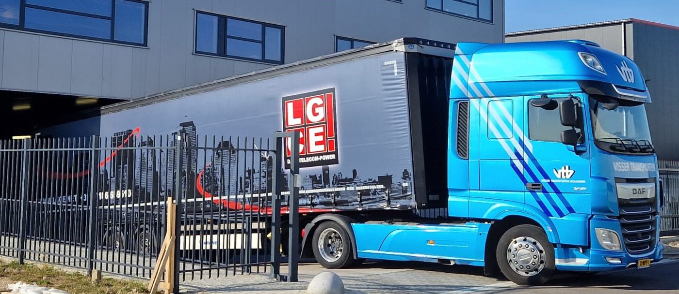 LGCE delivery truck at the warehouse