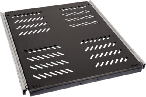 Fachboden 19" ½HE 1000mm Tiefe auf Schiene Schwarz