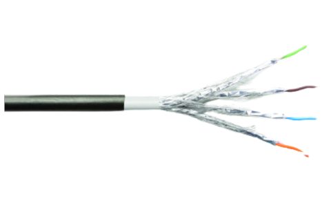 4x2x23# Cat7 S/FTP 600Mhz Outdoor PE Zwart 500m Haspel