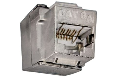 Small Keystone HCS 8P8C RJ-45 Toolless
Shielded Jack Cat 6A