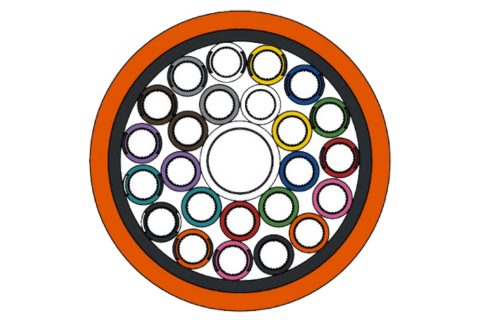 Erdverlegerohr 24x5/3,5mm + 1way 10/8 Orange 500m Trommel