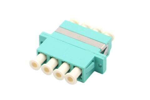 LC-Quattro-Adapter, MM Aqua mit Flansch