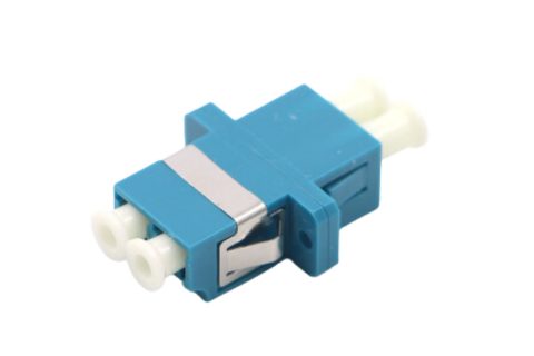 Adapter SM LC Duplex met Flens Blauw