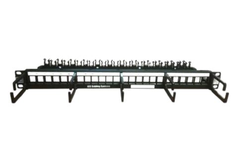 Ungeschirmtes 19-Zoll-Leerpanel mit 24 Ports und Rangiersyst