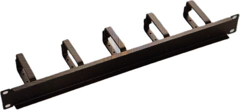 DataLine Kabelführungspanel 5 Bügel 19" 1HE Stahl RAL9005 (detail)