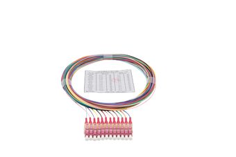 Faserpigtail Satz MM 50/125µm OM4 LC SX Satz 12-farbig 1,5m