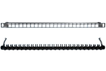 24-Port Patchpanel STP unbestückt schwarz 0,5U
