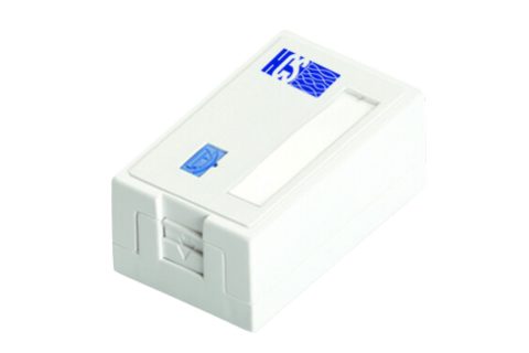 1 Port Shuttered Surface Mount Box for RJ-45 Keystone