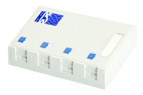 4Port, Konsolidierungspunkte fur RJ-45 Keystones Weiss
